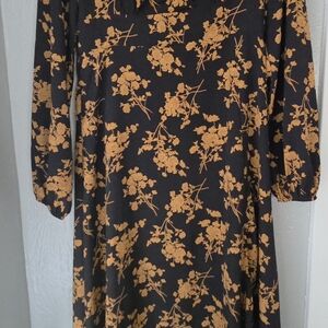 Floral Black and Gold Women's Dress